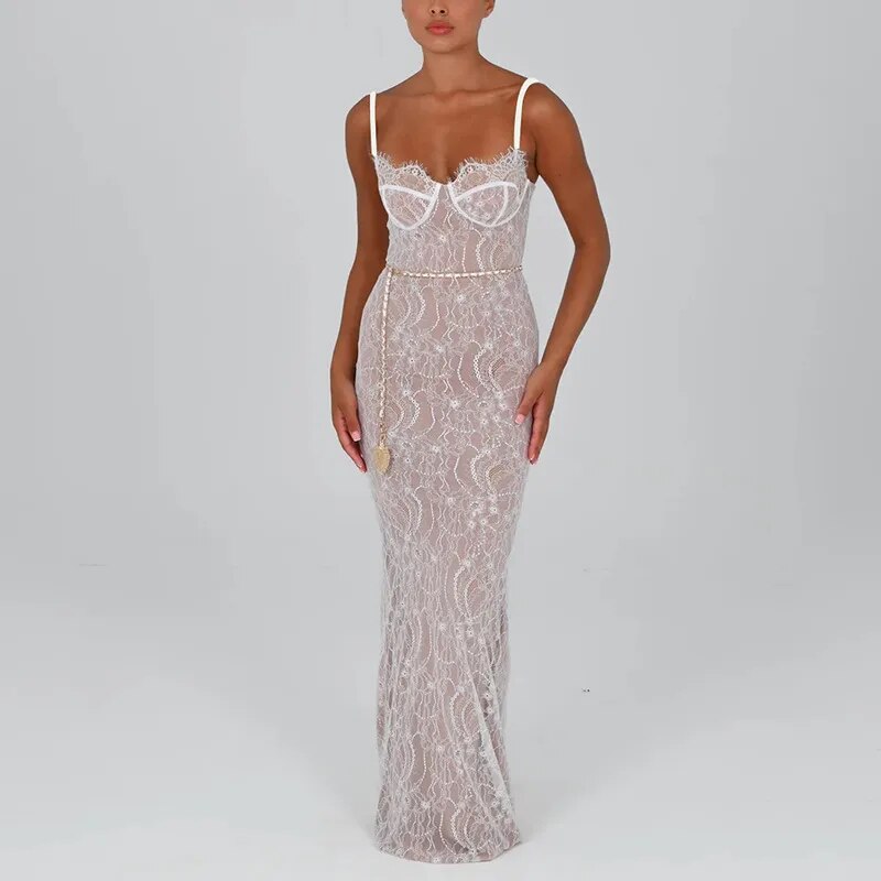 Lace Layered Maxi Dress