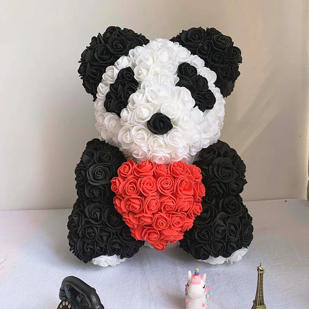 Lighted Rose Flower Teddy Bear 25cm Gift Box Edition