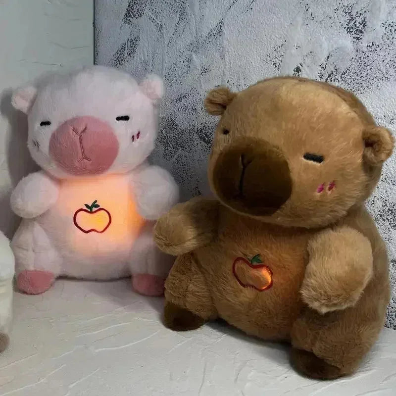 Capybara Breathing Plush Toy with Soothing Music and Light for Baby Sleep