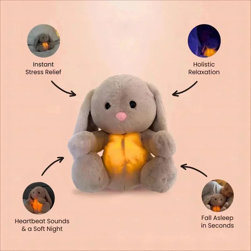 Capybara Breathing Plush Toy with Soothing Music and Light for Baby Sleep