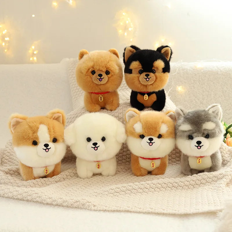 Cute Puppy Plush Toy Soft Husky and Corgi Dolls for Kids