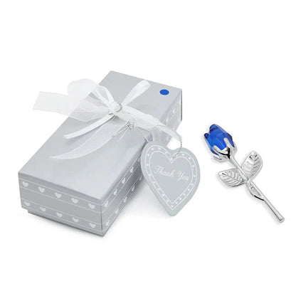 Crystal Rose Gold and Silver Artificial Flower Gift Box