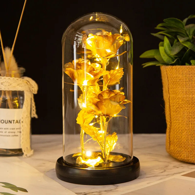 Glass Dome LED Rose - Romantic Gift for Women