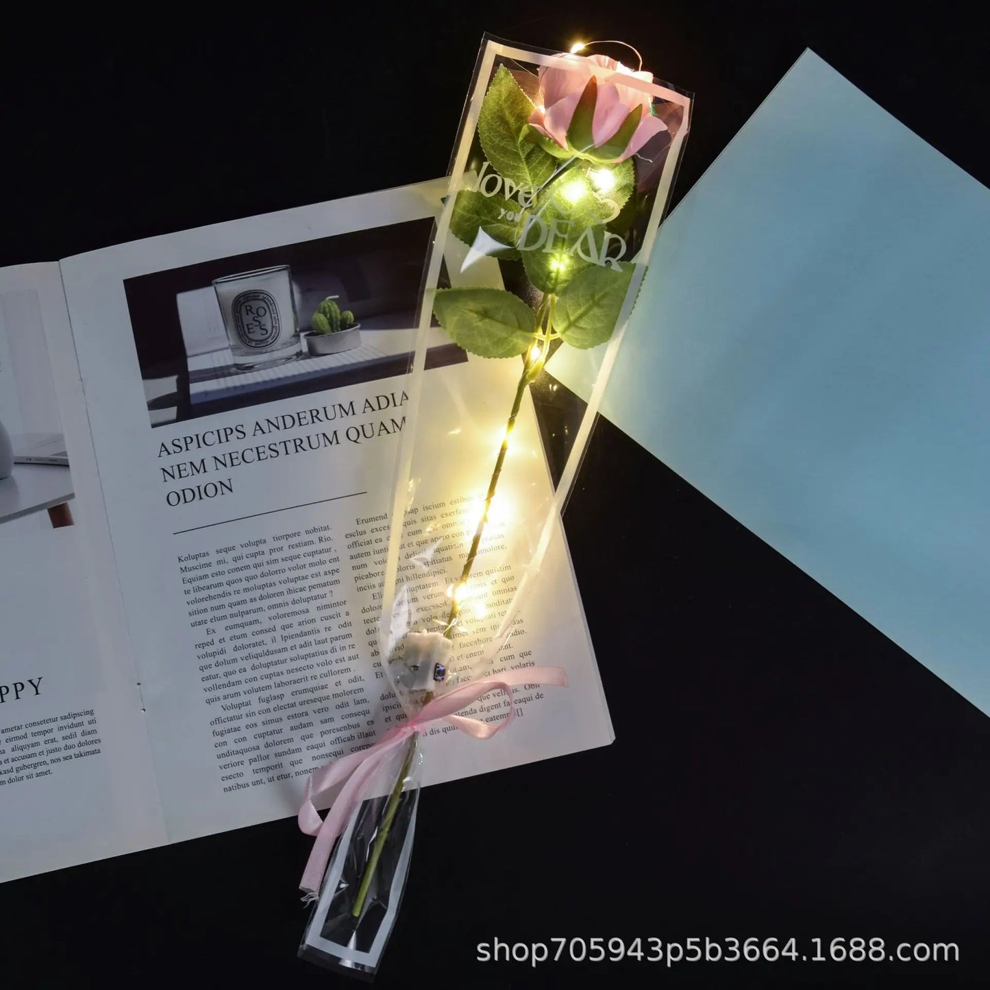 LED Light Up Rose Bouquet Decor