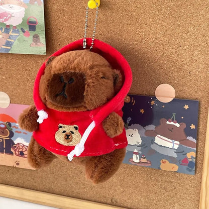 Capybara Plush Toy with Hoodie and Wings Mini Soft Stuffed Doll