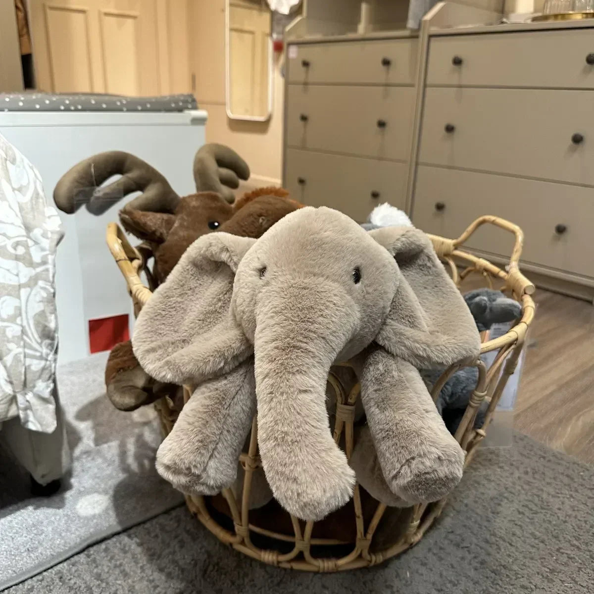 Ultra Soft Grey Elephant Plush with Flappy Ears