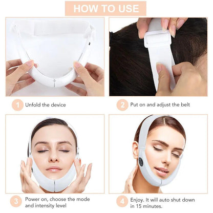 Face Lifter V-Line Up Face Lifting Slimming Vibration Massager Led
