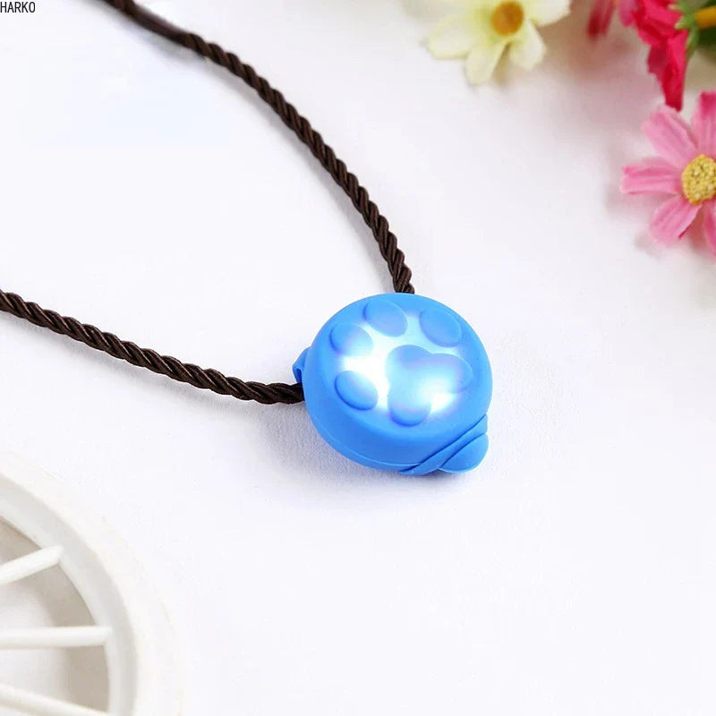 LED Glowing Dog Collar with Pendant Night Safety