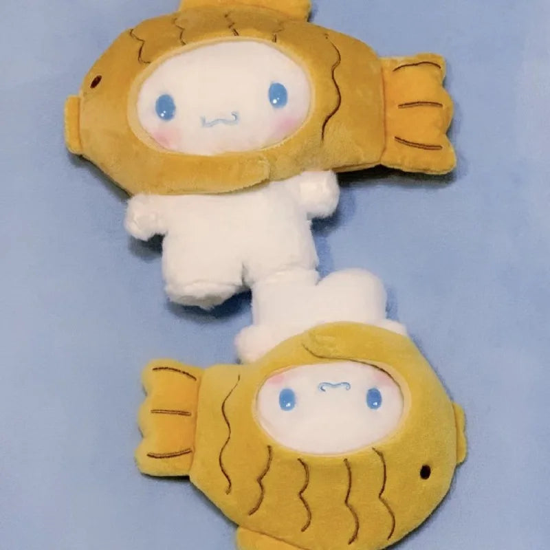 Cute Sanlio Snapper Fish Plush Doll Keychain - Adorable Cartoon Pendant