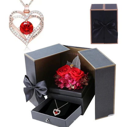 Luxury Rose Jewelry Gift Box With Bow