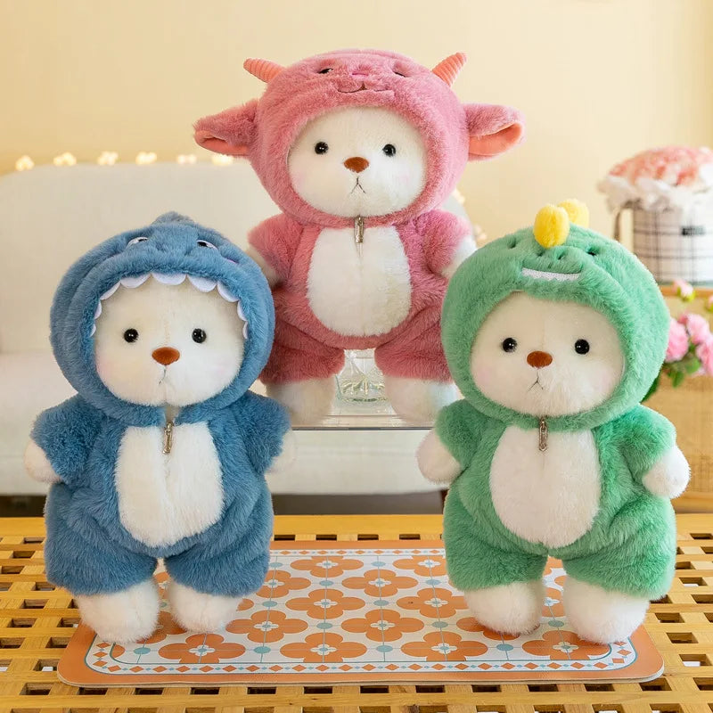 Kawaii Bear Plush Toy - Soft Stuffed Teddy in Suit for Kids and Adults