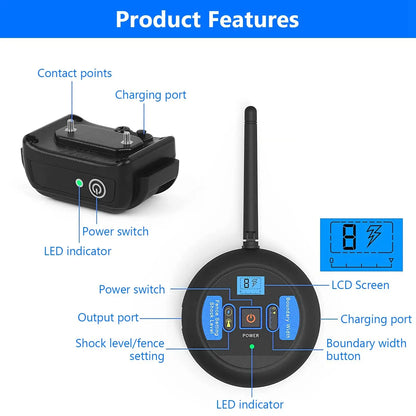 Wireless Dog Fence, Electric Dog Collar Fence