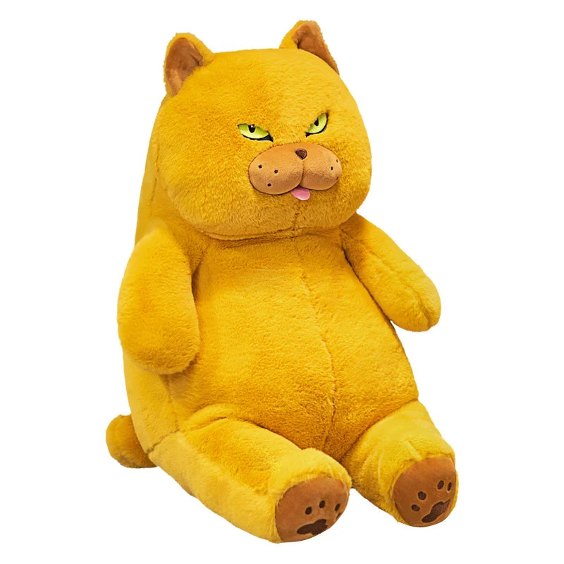 Chubby Black Cat Plush Stuffed Toy Soft Decorative Pillow