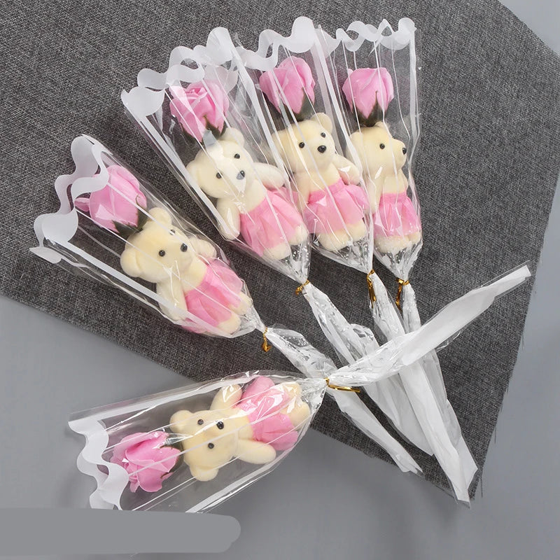 Artificial Rose Bear Soap Flower Bouquet