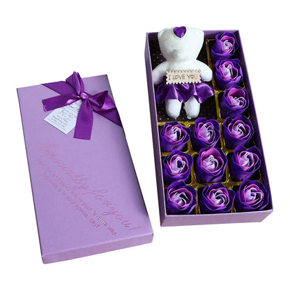 Soap Rose Scented Flower Gift Set for Home Decor and Special Occasions