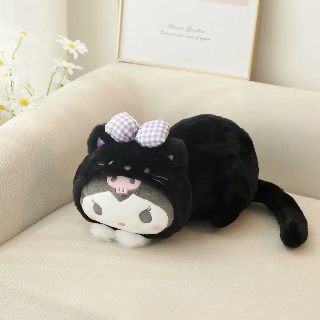 Kawaii Kuromi & My Melody Plush Toy - Soft Cartoon Pillow Cover