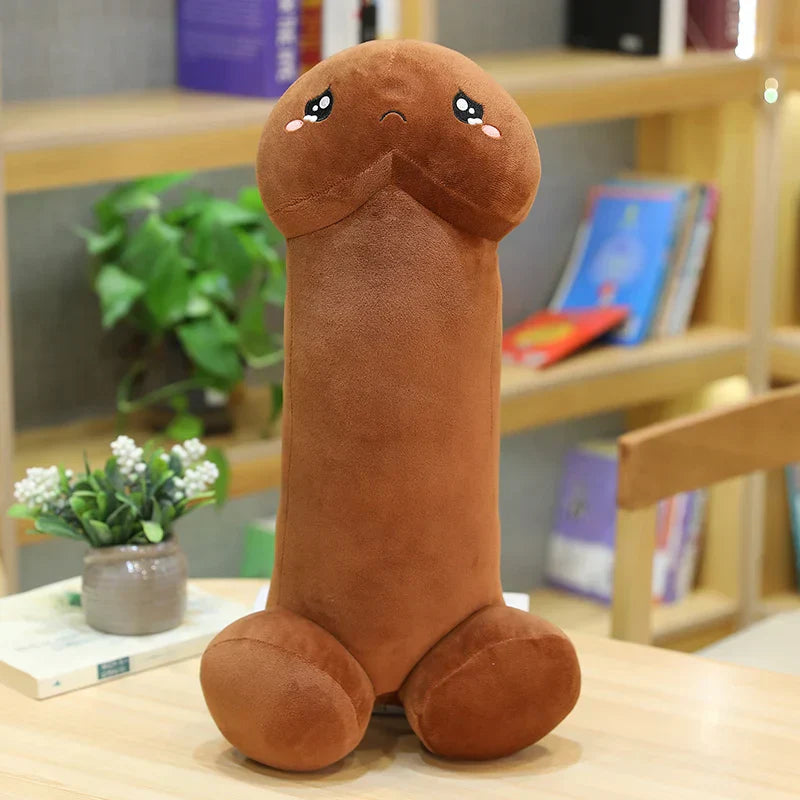 Cute Flesh-Colored Plush Penis Pillow - Soft, Fun Cushion Gift for Girls