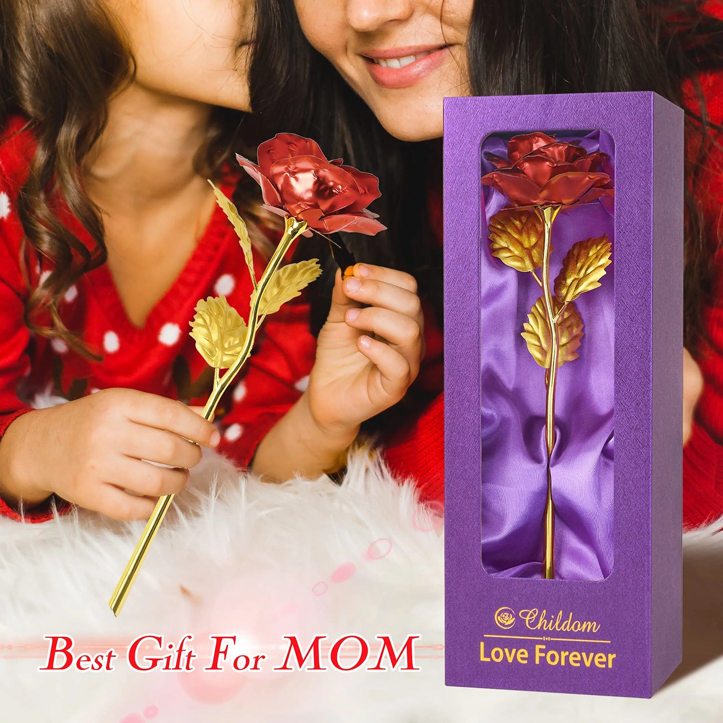 24K Gold Foil Rose Artificial Flower for Valentine's Day and Special Occasions