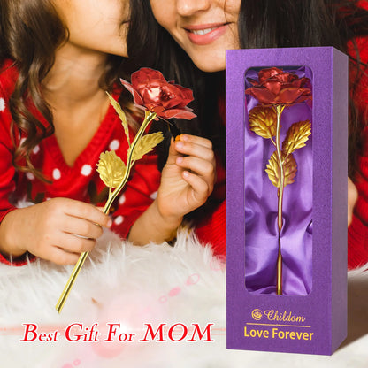 24K Gold Foil Rose Artificial Flower for Valentine's Day and Special Occasions