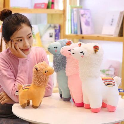 Smile Alpaca Plush Toy 25cm Soft Stuffed Llama for Kids and Home Decor