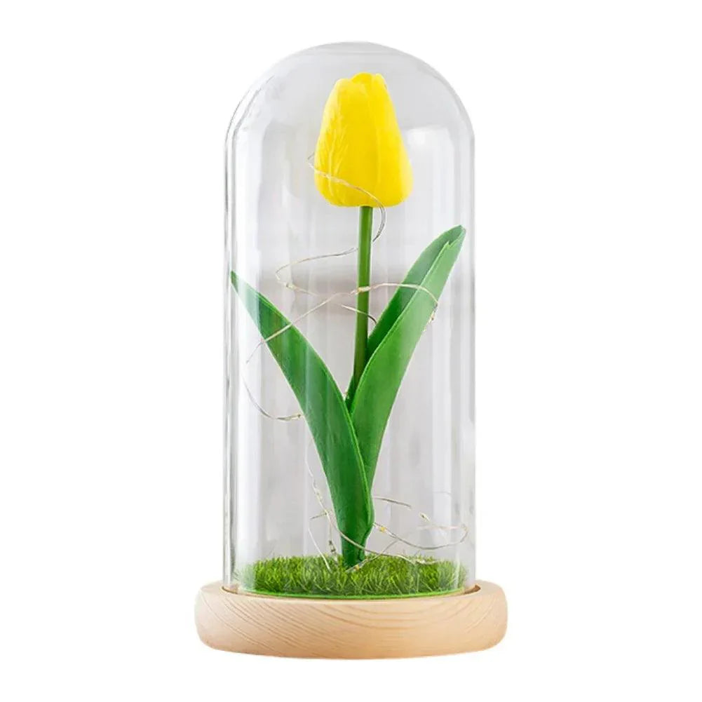 Led Glass Rose Tulip Ornament