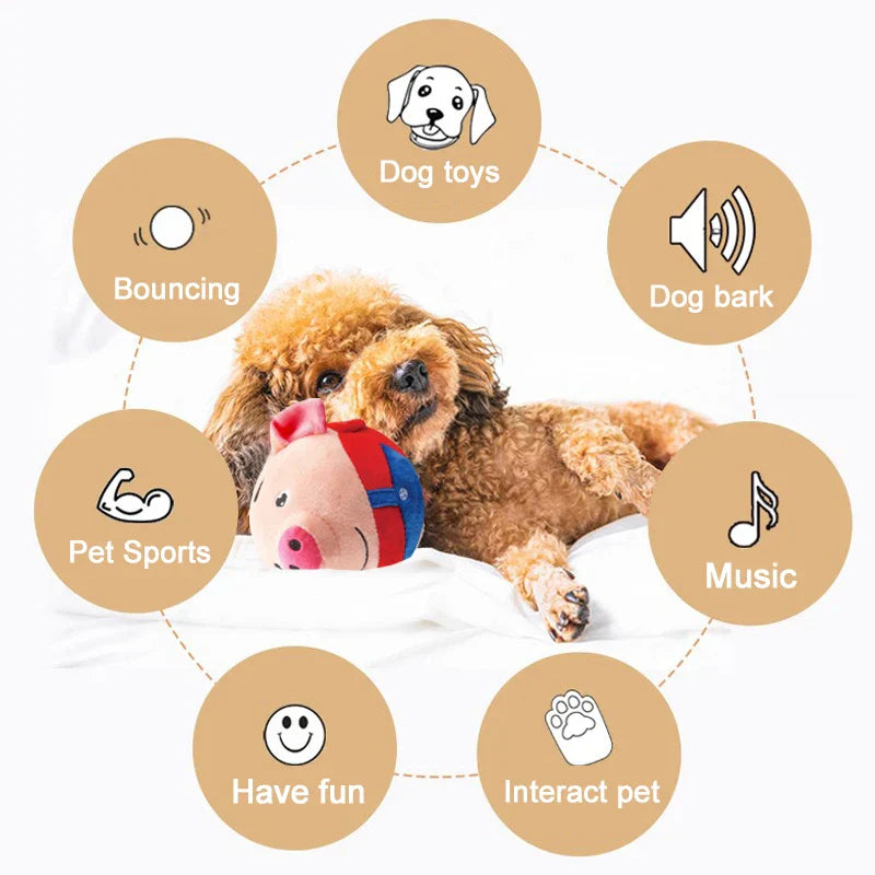 Electric Plush Toy Ball - Interactive Pet Toy for Dogs