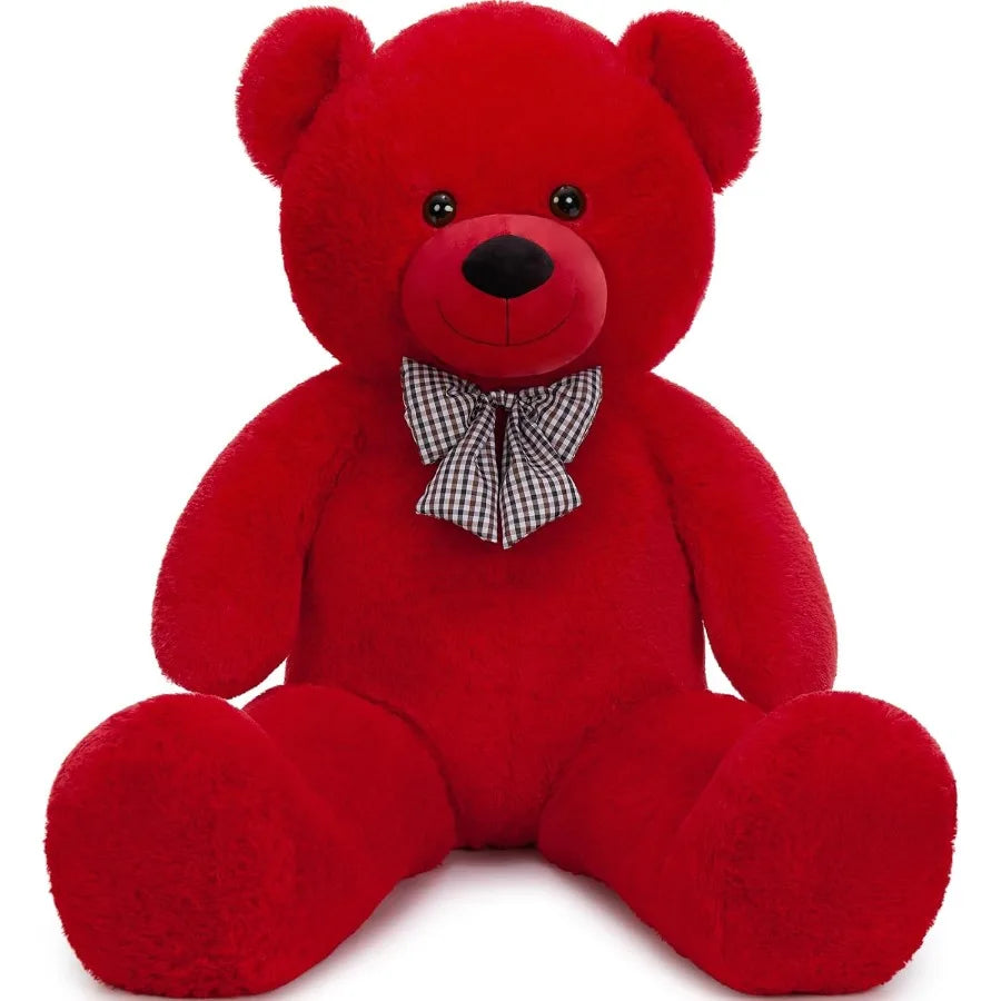 47-Inch Giant Red Teddy Bear Plush Toy Soft and Fluffy Stuffed Animal for Gifts