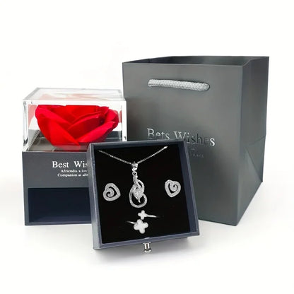 Custom Photo Projection Heart Necklace Gift Set