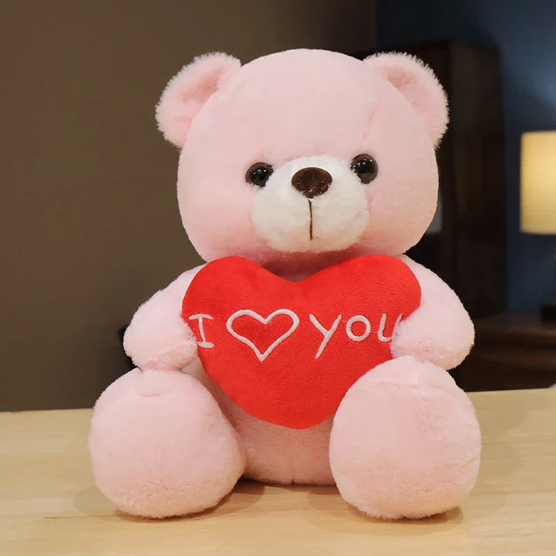 28CM Teddy Bear Plush Toy Holding Heart I Love You
