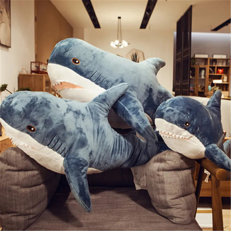 Giant Soft Shark Plush Toy - Cozy Fish Pillow for Kids & Gifts