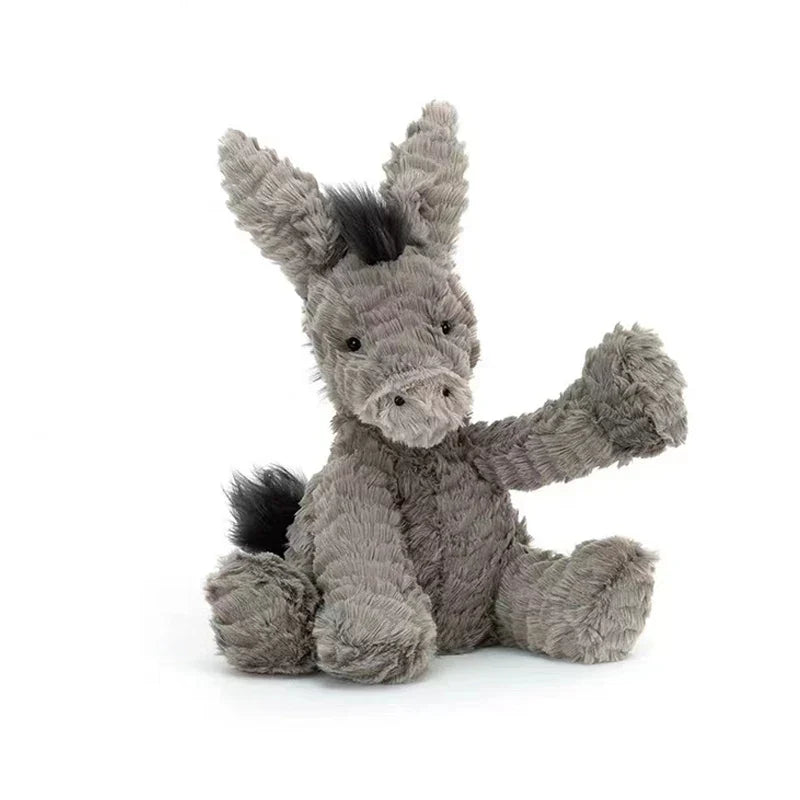 Cute Grey Donkey Plush Toy - Soft Stuffed Animal for Babies & Kids