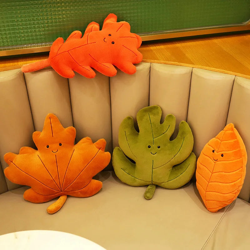 Soft Leaf Plush Pillow Decorative Cushion
