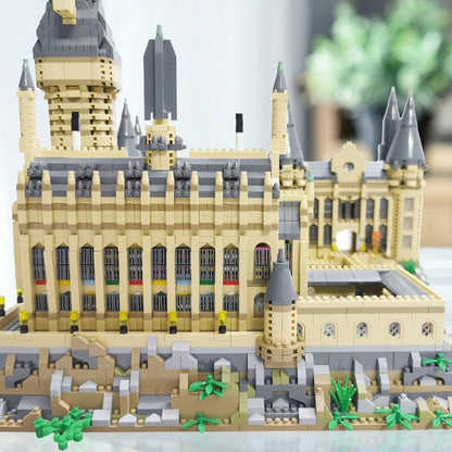City Creative Medieval Magic School Castle Famous Architecture Palace Model Building Blocks