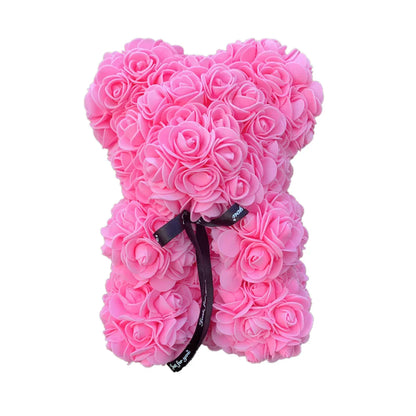 25 cm Rose Teddy Bear Artificial Foam Flower Gift