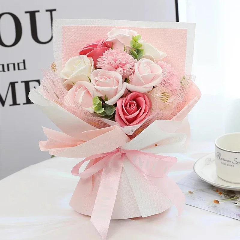 Pink Soap Rose Preserved Bouquet