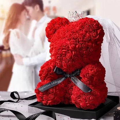 Eternal Rose Teddy Bear Artificial Floral Gift