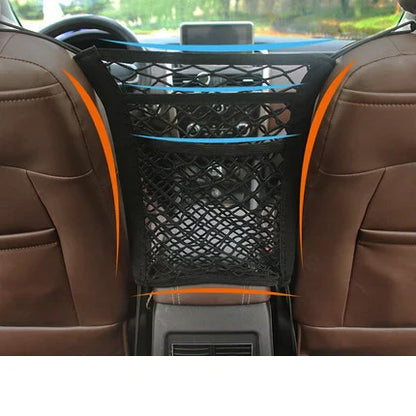 Pet Car Safety Net Barrier Rear Seat Fence with Storage Bag
