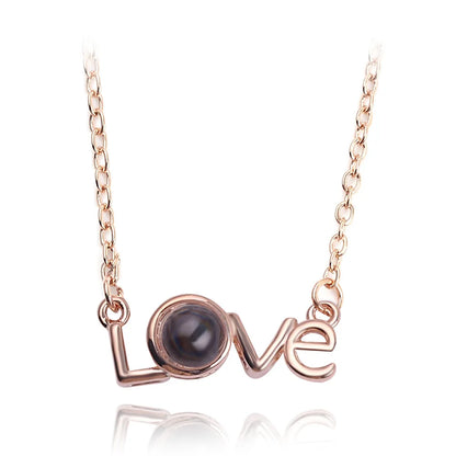 100 Languages Love Projection Heart Necklace