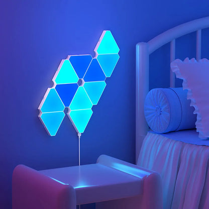 RGB Triangular Quantum Wall Lamp with Music Sync