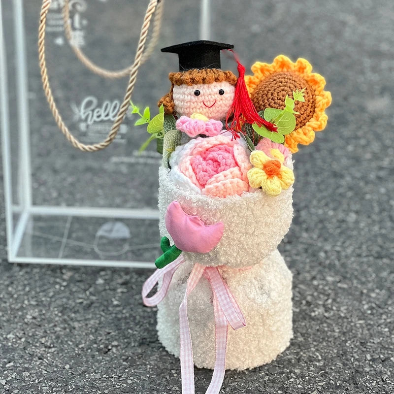 Crochet Sunflower Bouquet Handmade Eternal Flowers for Gifts and Decoration