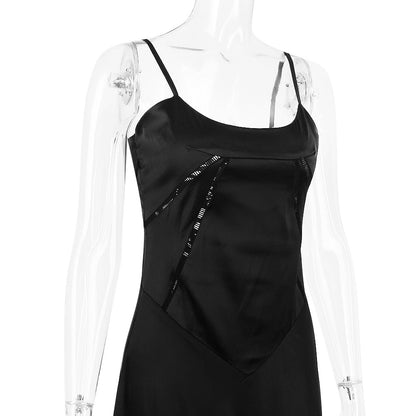 Satin Back Tie-Up Maxi Dress