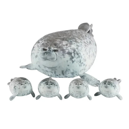 Seal Family Plush Set with Zipper Pouch 40cm