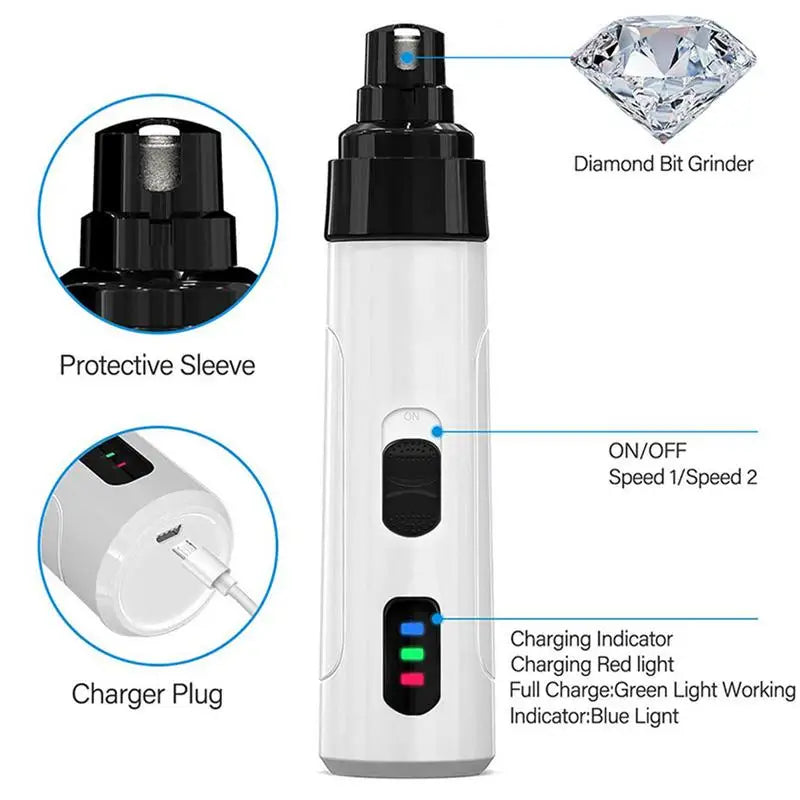 Electric Pet Nail Trimmer - USB Rechargeable