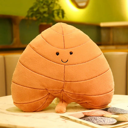 Soft Leaf Plush Pillow Decorative Cushion