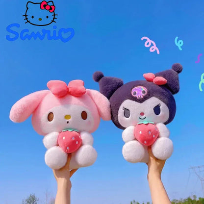 Cute Sanrio Kuromi & My Melody Plush Dolls - Adorable Strawberry Pillows!