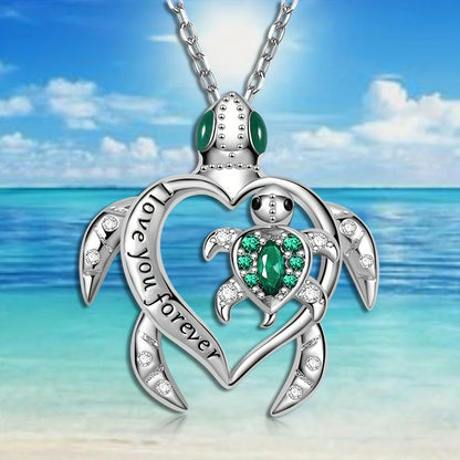 Sea Turtle Love Pendant Necklace