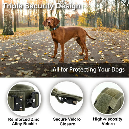 AirTag Dog Collar with Handle, Tactical Dog Collar for Large Medium Dogs