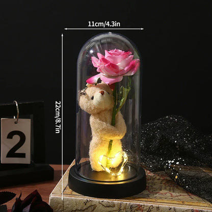 Glowing Galaxy Eternal Double Rose with LED Lights Romantic Gift for Valentine's Day and Wedding