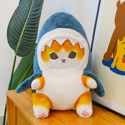 Transformed Cat Doll Plush Toy - Adorable Shark Design for Kids
