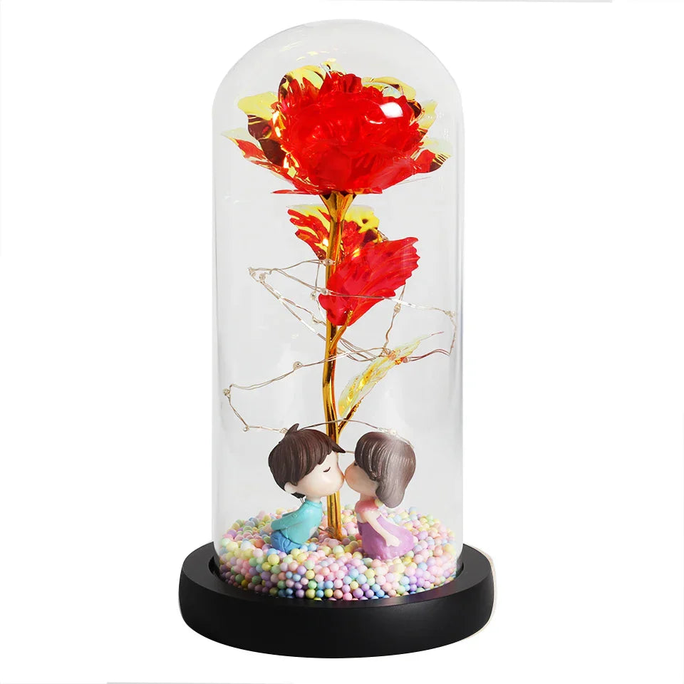 LED Enchanted Galaxy Rose in Dome - Romantic Gift